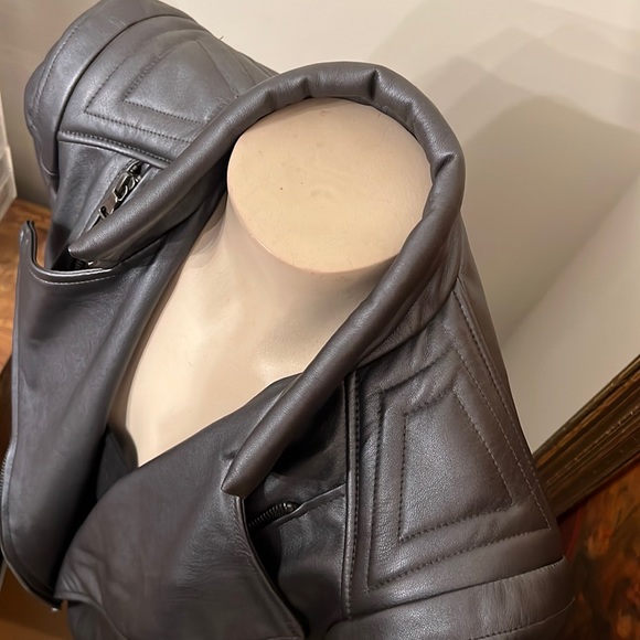 NWT! Cache Pewter Faux Leather Jacket - Picture 8 of 16